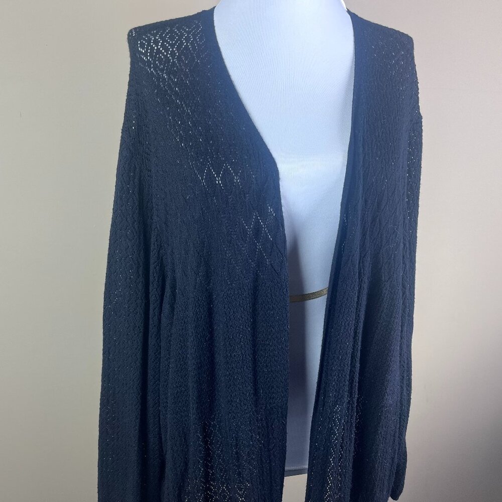 Lane Bryant Women's 3/4 Sleeve Cardigan Sweater Plus Size 26/28 Black, Open